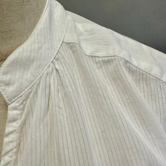 Brochu Walker Micro Stripe White Cotton Popover Tunic Blouse Size XS - Picture 9 of 13